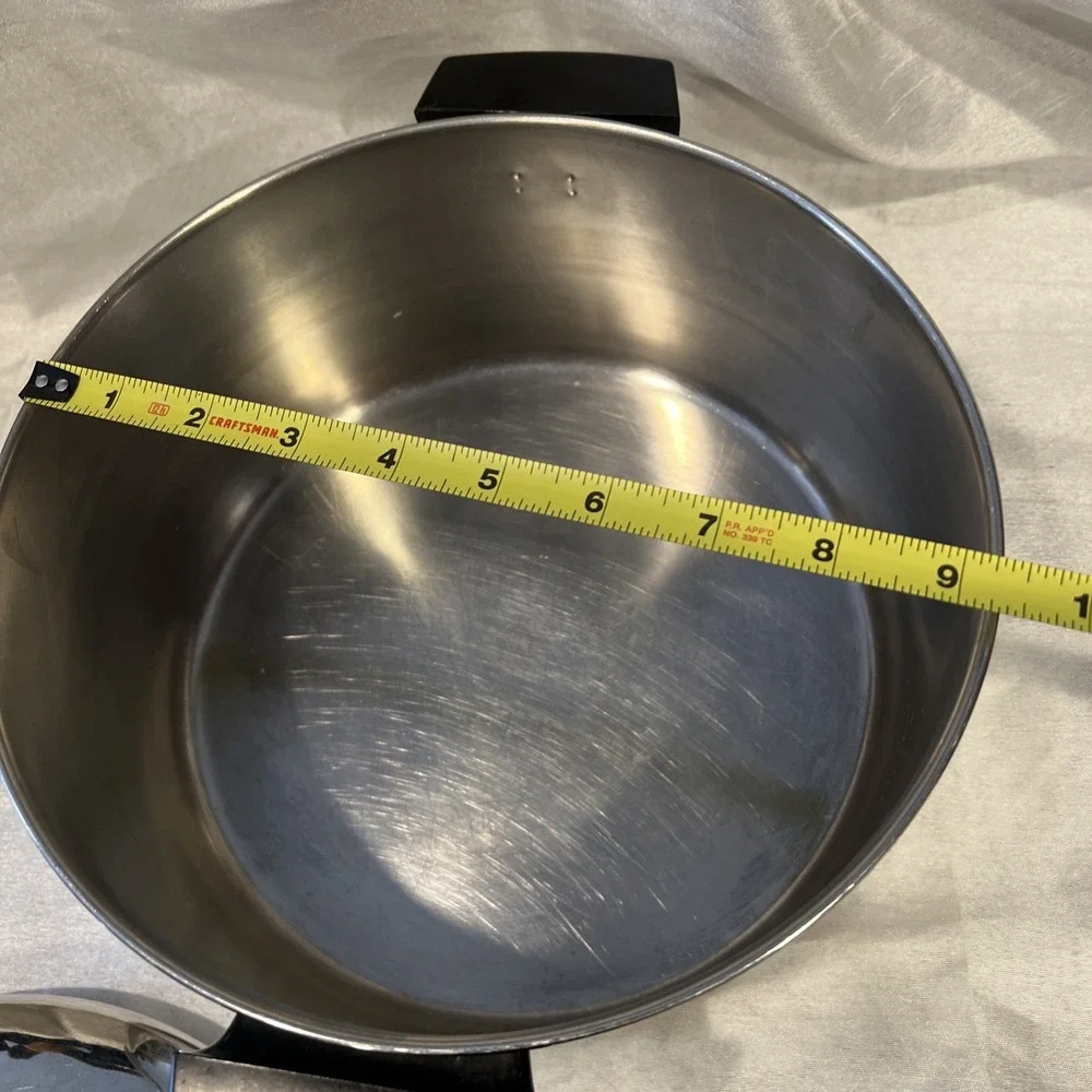 Revere Ware Copper Bottom 4 1/2 Qt Stock Pot & Lid Clinton 85 Stainless Steel